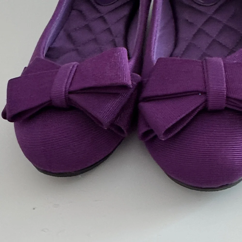 Coach and Four Deep Purple Bow Ballet Flats - Picture 7 of 8